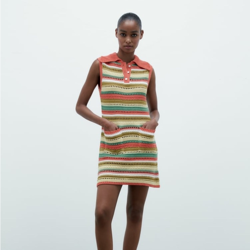 Zara Striped Knit Dress M